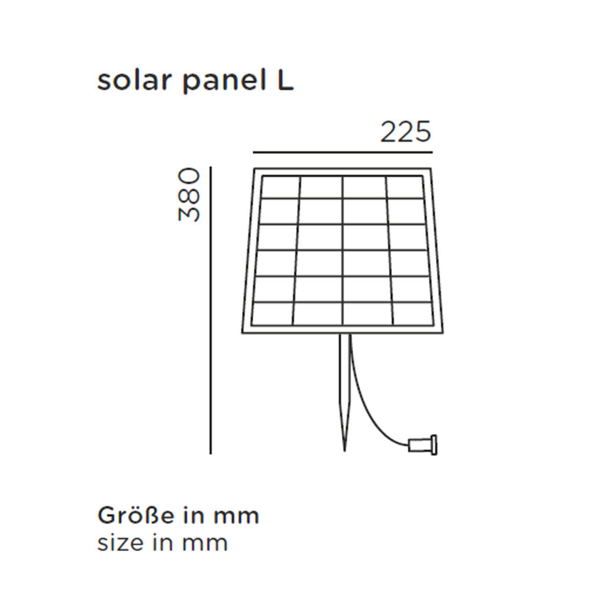 solar panel L, H: 38 cm, B: 22,5 cm, Deep Black