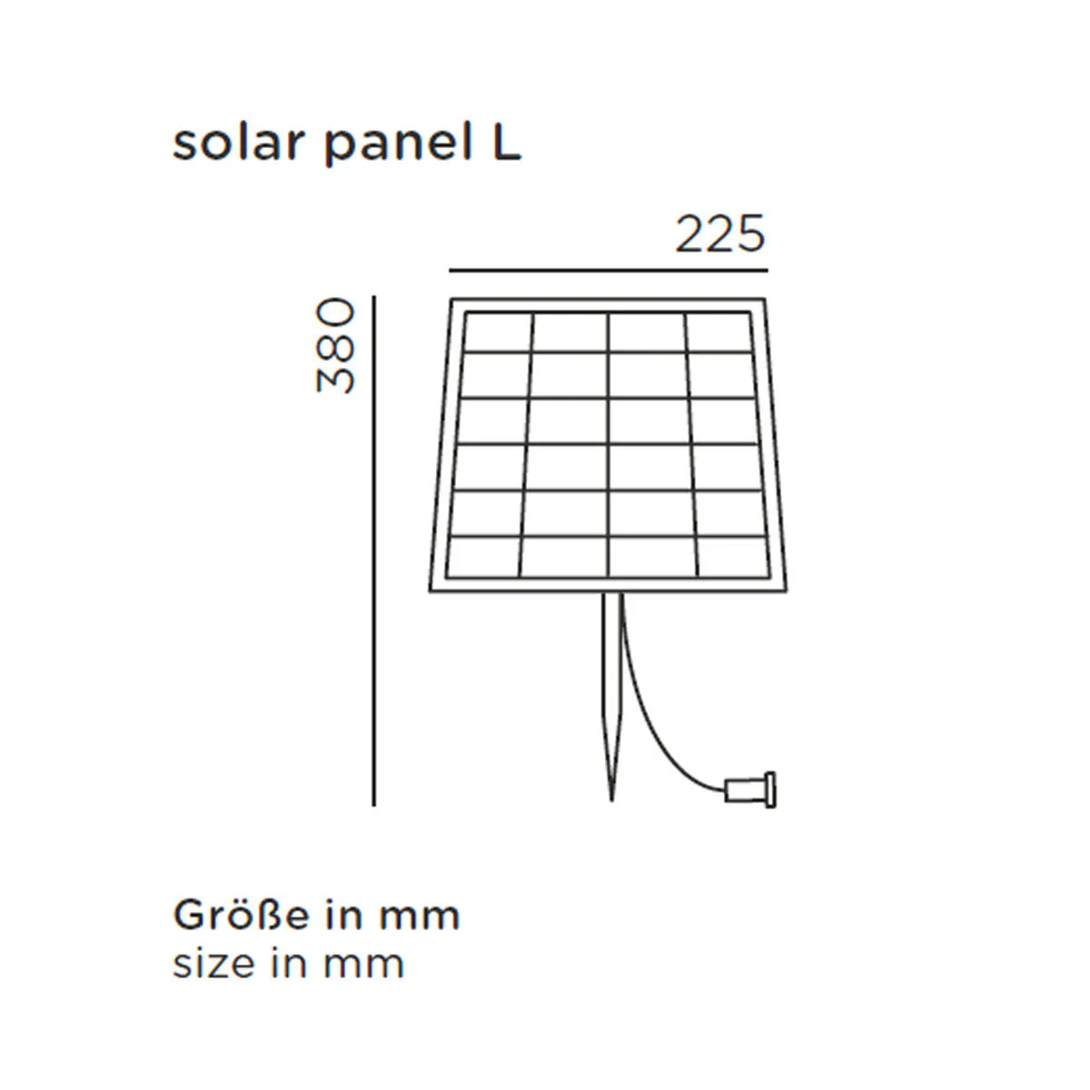 solar panel L, H: 38 cm, B: 22,5 cm, Deep Black