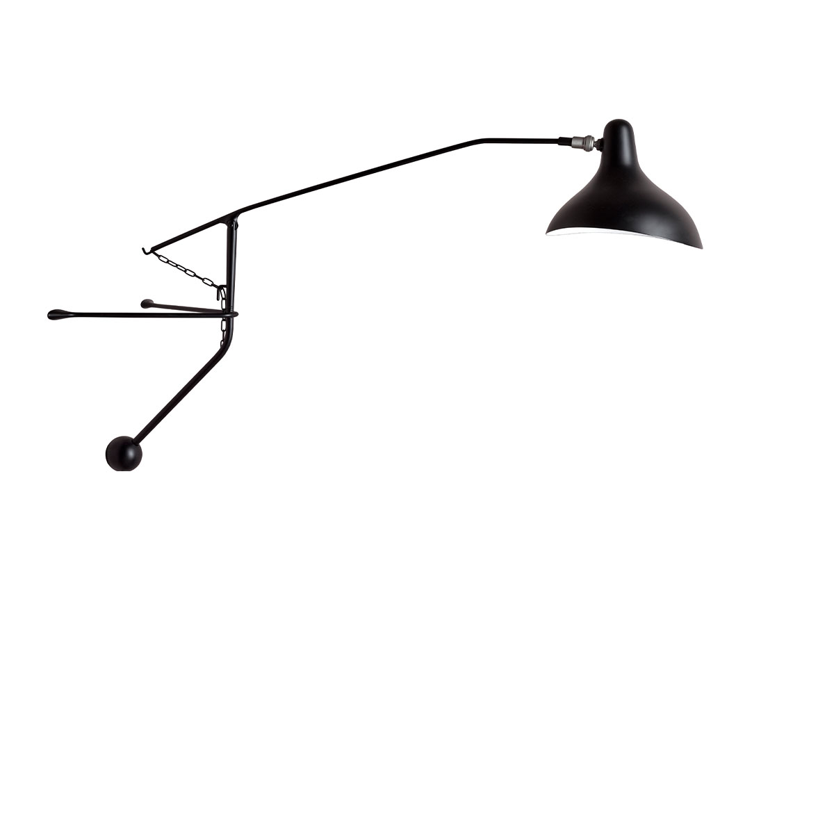 Mantis BS2 Mini Wandleuchte T: 71,5 cm in Schwarz – zeitlose Designerleuchte aus dem Hause DCW Editions passt perfekt in den Treppenaufgang