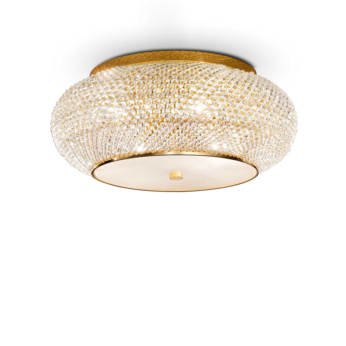 Pasha PL 10 Kristall Deckenleuchte, Gold, Ø: 55 cm