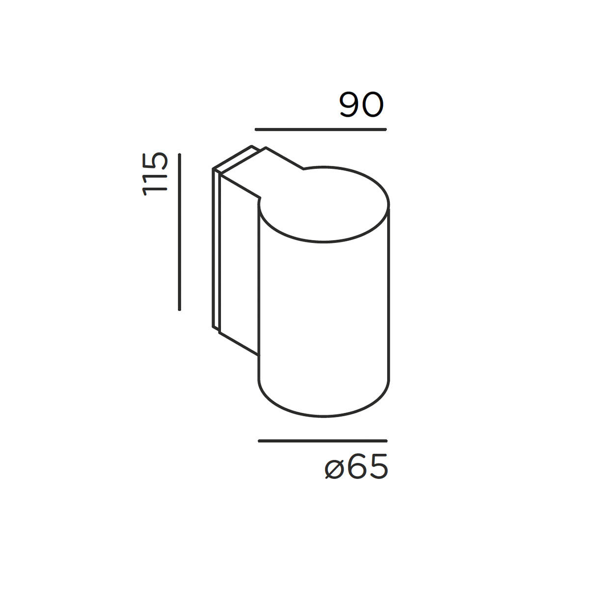scap one Wandleuchte, H: 11,5 cm, T: 9 cm, Anthrazit scap one Wandleuchte, H: 11,5 cm, T: 9 cm, Deep Black