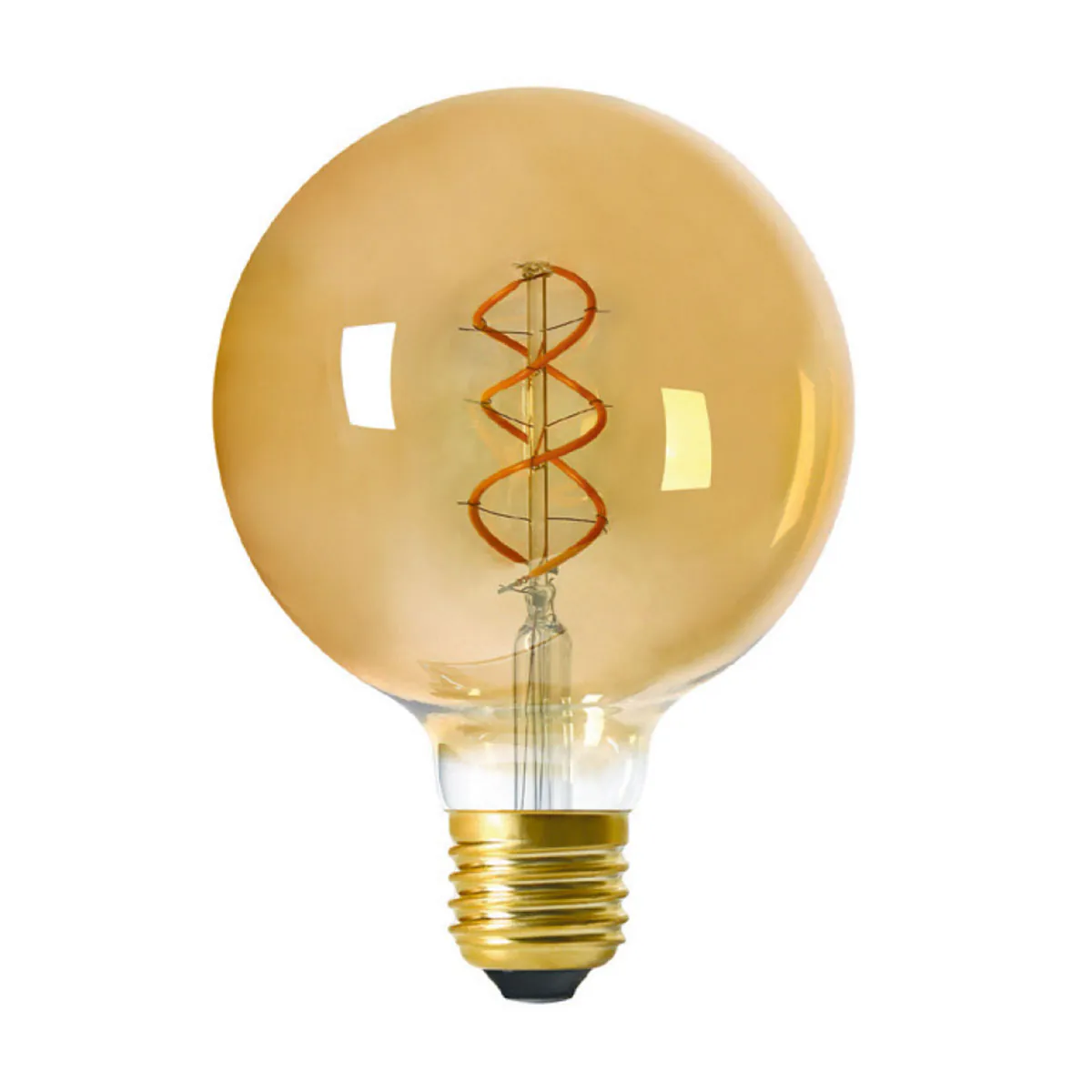 Globe G125 twisted LED filament 4W E27 2000K 200lm amber dimmbar