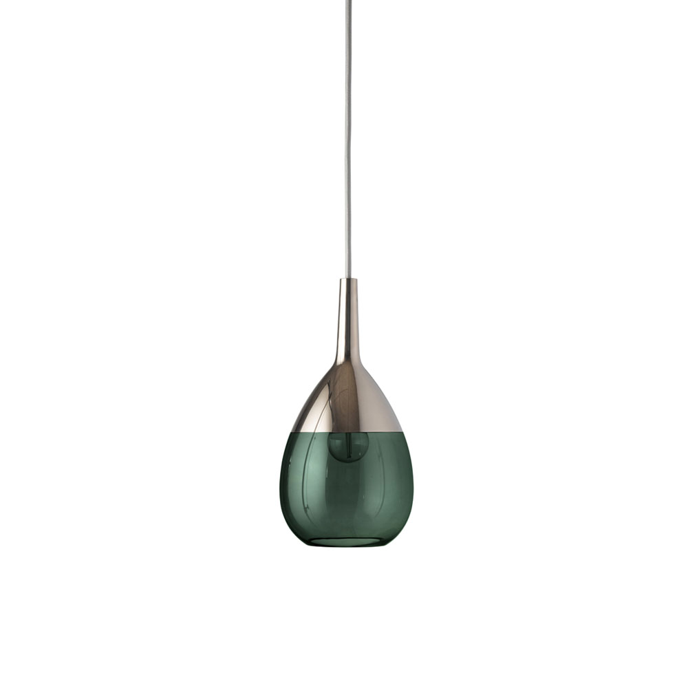 Ebb & Flow Lute Pendelleuchte S Ø 14 cm Lute Pendelleuchte S Ø 14 cm, Ivy Green, Platinum Ivy Green Platinum Pendelleuchten – Designleuchte, dimmbar für Esszimmer