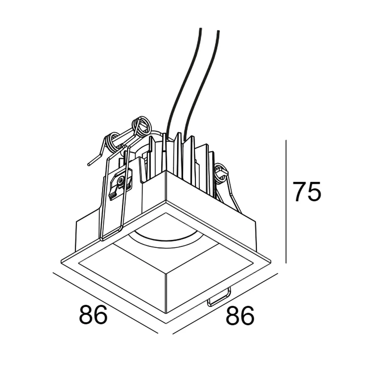 CARREE ST LED IP IP44 Einbaustrahler, L: 8,6 cm, B: 8,6 cm, Extra-Warmweiß 2700K CARREE ST LED IP IP44 Einbaustrahler, L: 8,6 cm, B: 8,6 cm, Warmweiß 3000K