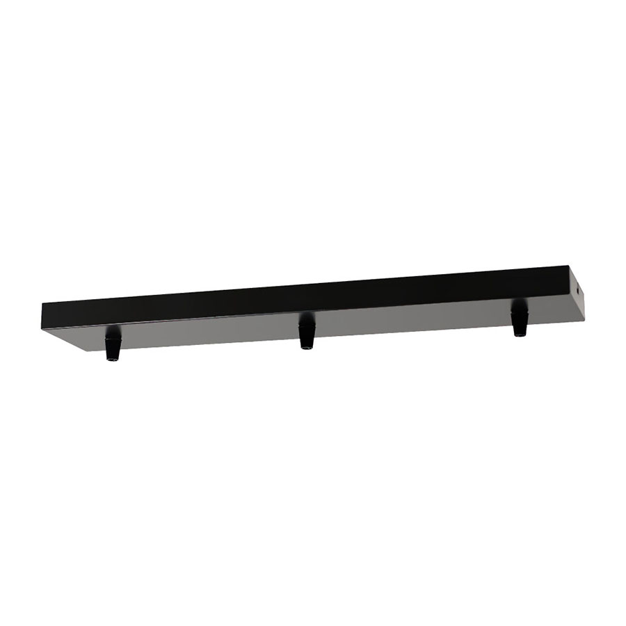 Lampen Baldachin Metall 3-fach rechteckig 47 x 9,5 x 2,5 cm, Schwarz Lampen Baldachin Metall 3-fach rechteckig 47 x 9,5 x 2,5 cm, Schwarz