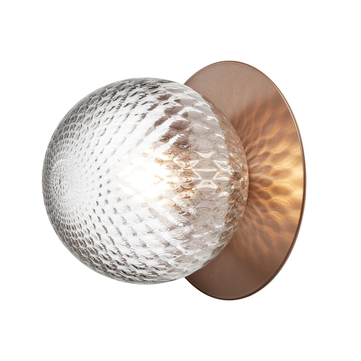 Liila 1 Large Wand- und Deckenleuchte, Ø: 24,5 cm, Dunkelbronze, Glas transparent