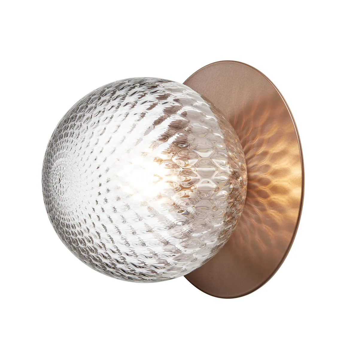 Liila 1 Large Wand- und Deckenleuchte, Ø: 24,5 cm, Dunkelbronze, Glas transparent