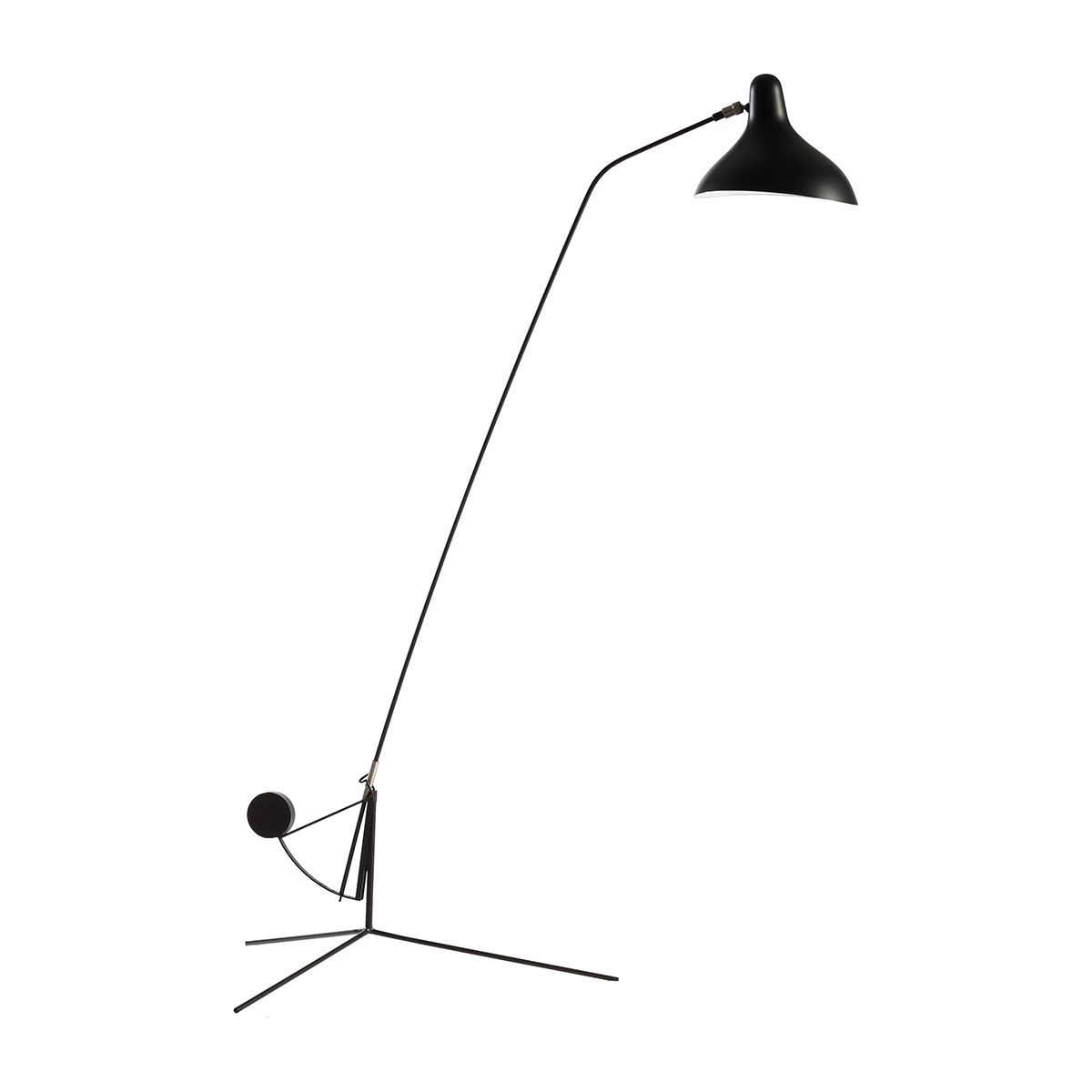 Mantis BS1 Stehleuchte, H: 155 - 170 cm Dreibein in Schwarz – stilvolle Designerlampe von DCW Editions passt perfekt in eine Leseecke