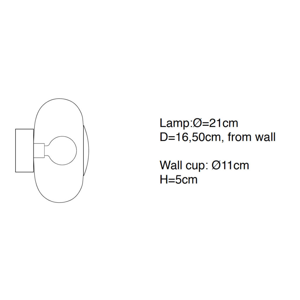Ebb & Flow Horizon Wand-/ Deckenleuchte S Ø 21 cm Horizon Wand-/ Deckenleuchte S Ø 21 cm, Clear, Silber Deckenleuchten – technische Zeichnung
