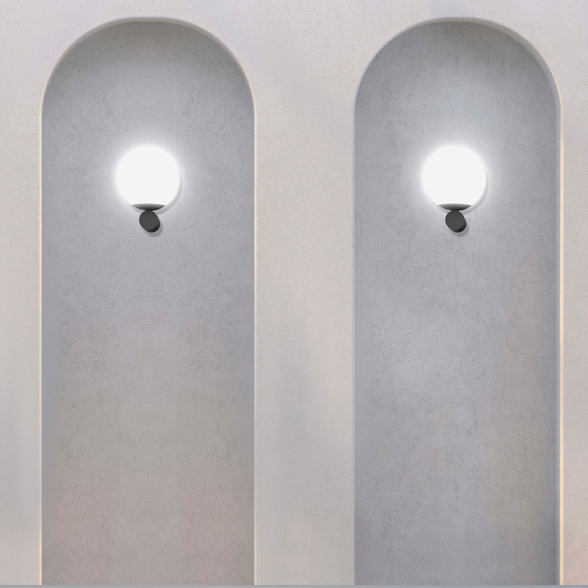 Luna AP Wandleuchte, H: 17 cm, T: 15 cm, Gold satiniert