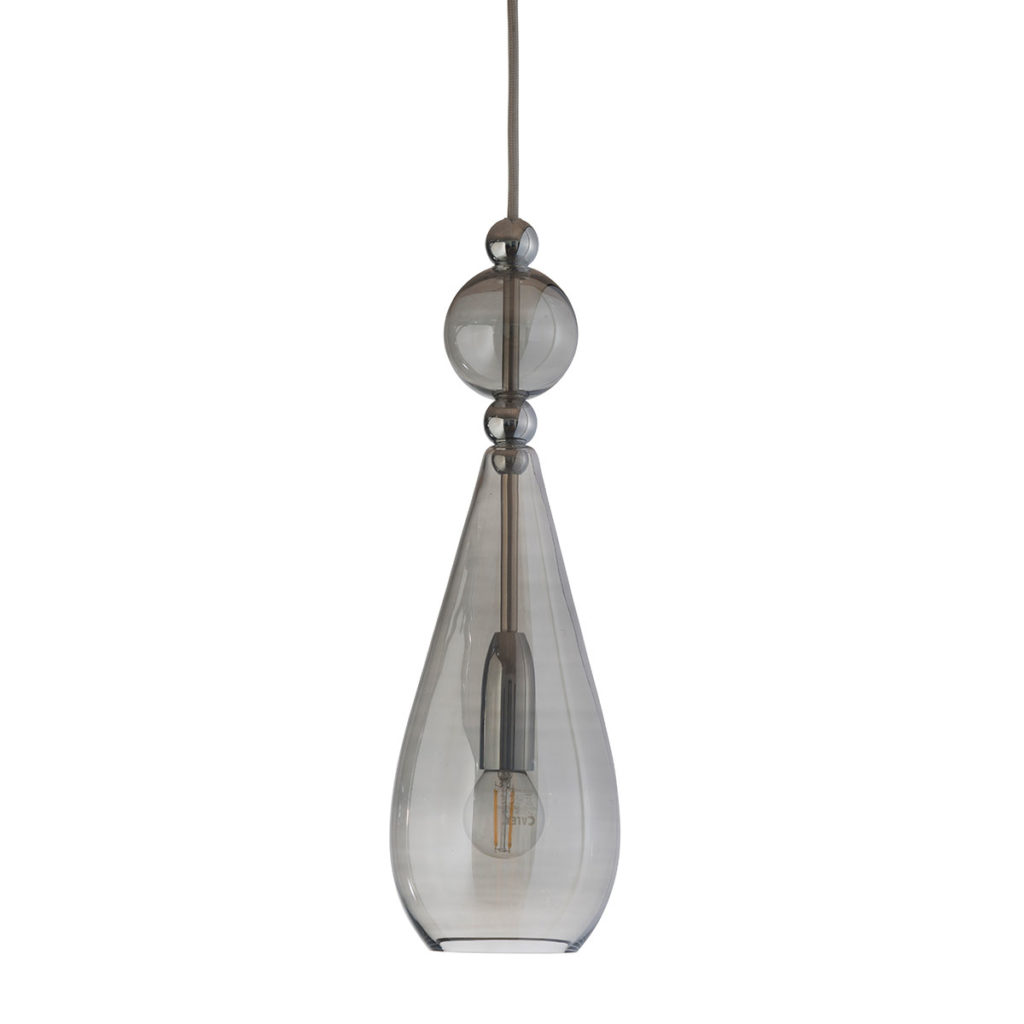 Ebb & Flow Smykke Pendelleuchte M Ø 12,5 cm Smykke Pendelleuchte M Ø 12,5 cm, Smokey Grey Silber Smokey Grey Pendelleuchten – Designleuchte, lange Lebensdauer für Schlafzimmer