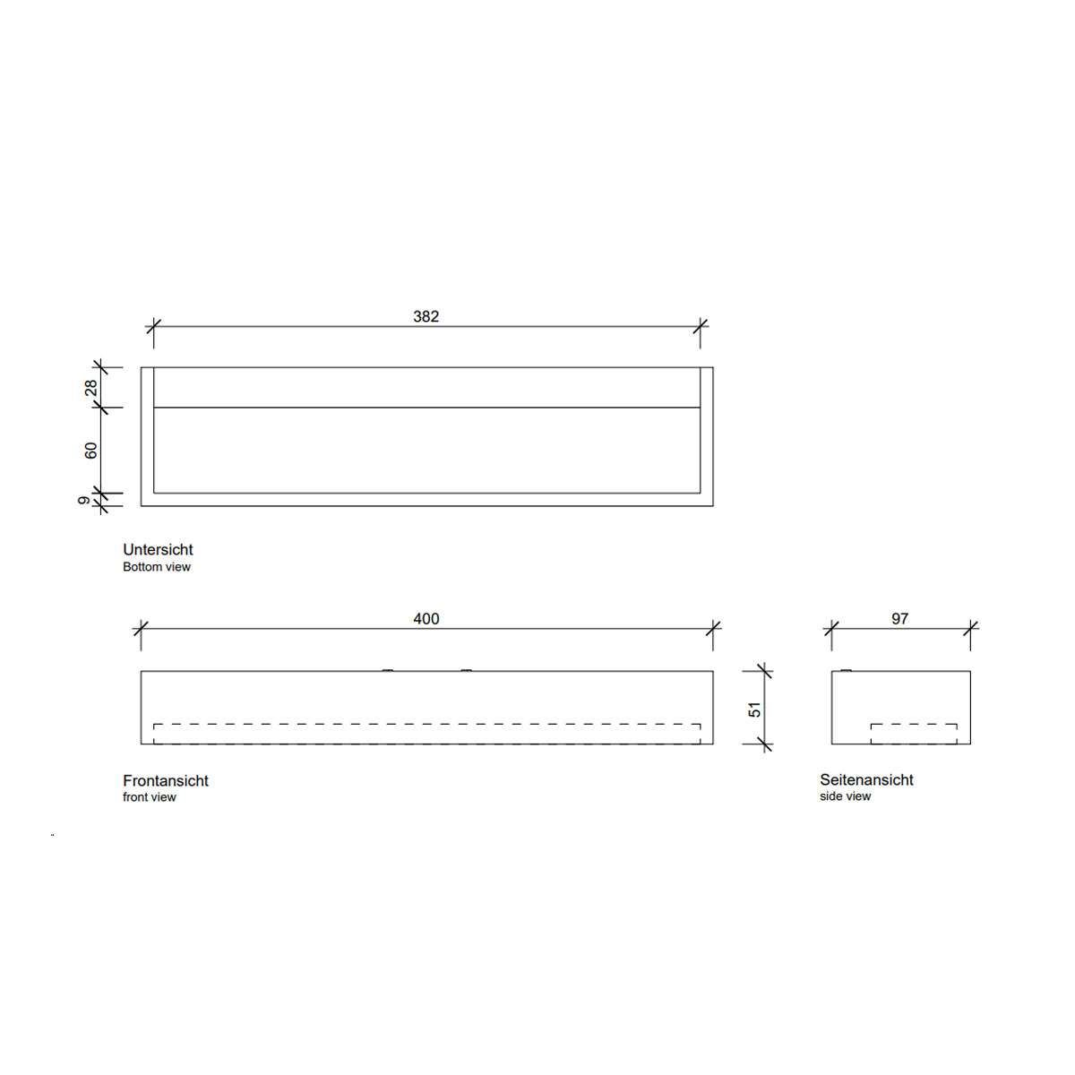 Box 1-40 N LED Spiegel Aufsteckleuchte Bad, Chrom, B: 40 cm, Extra-Warmweiß 2700K