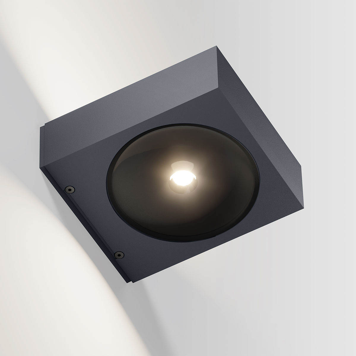 Rechteckige außen Wandleuchte mit Up Down Licht anthrazit Detail