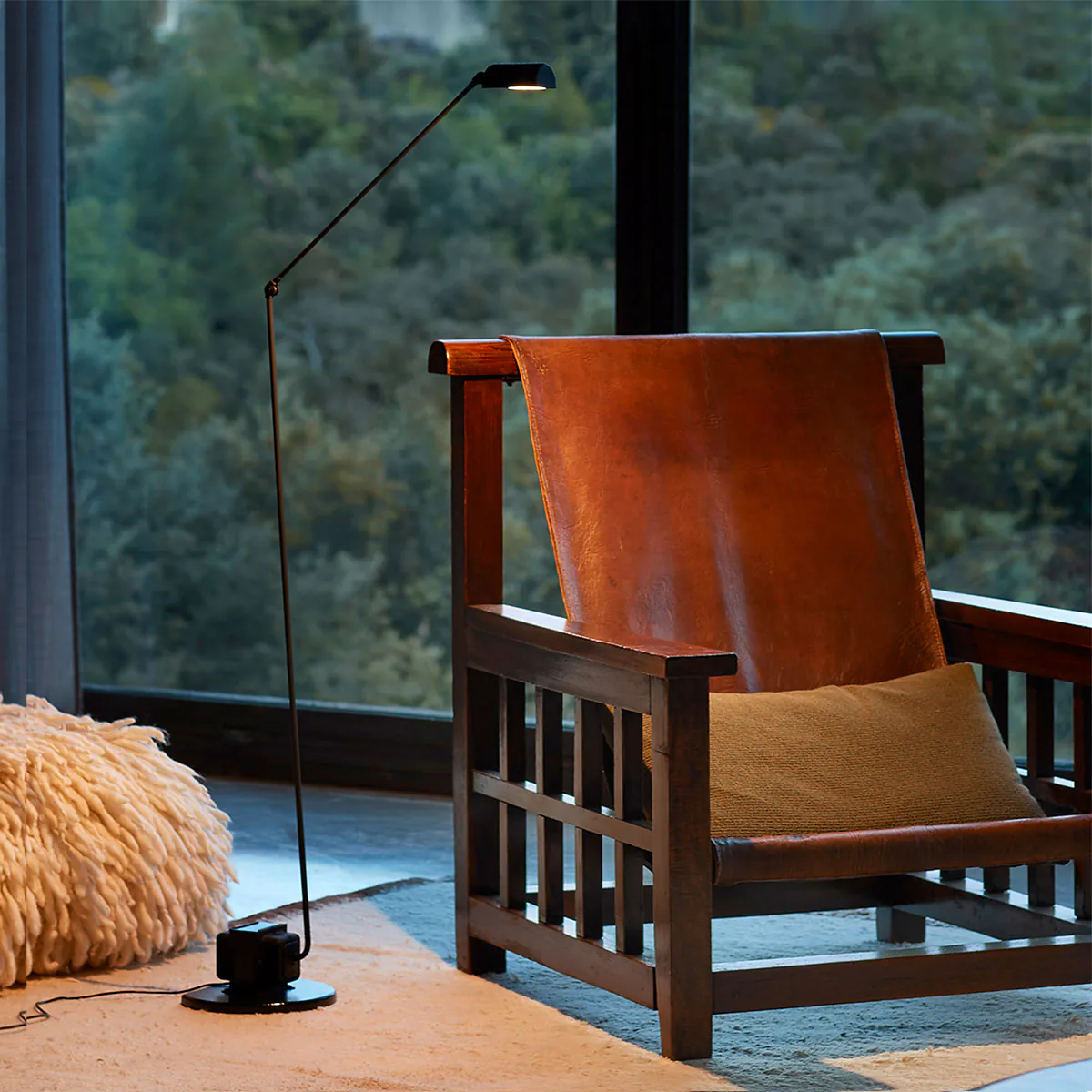 Daphine Terra LED Stehleuchte, H: 101 cm, Nickel gebürstet, Extra-Warmweiß 2700K