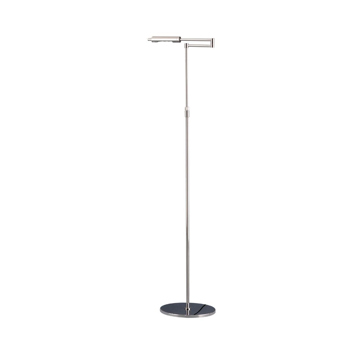 Baulmann Stehleuchte Nickel blank, H: 90 - 120 cm – Elegante und schmale Stehleuchte aus nickel mit schmalem schwenkbarem Schirm