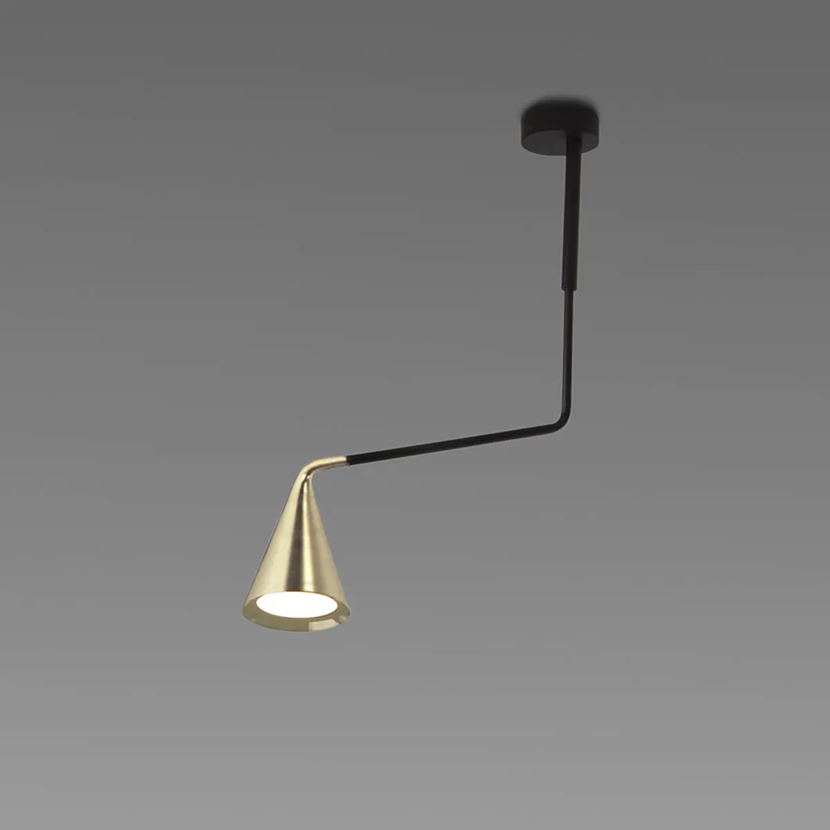 Gordon 561.11a Deckenleuchte, Schwarz Matt & Messing