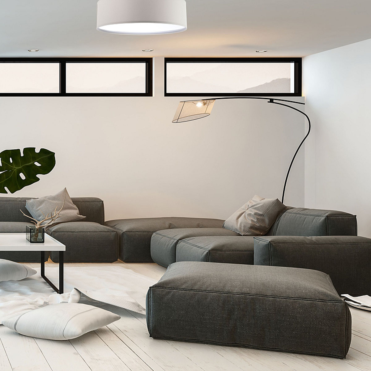 Deckenleuchte, Hellgrau Ø: 60 cm