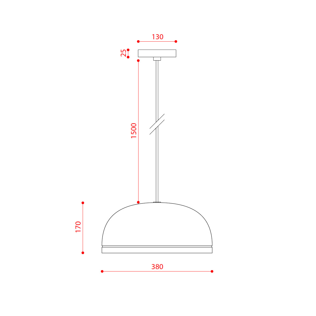 TOOY_Molly_556-23_Zeichnung Technische Zeichnung TOOY Molly 556.23 Pendelleuchte Ø: 38 cm, Kupfer, Kupfer