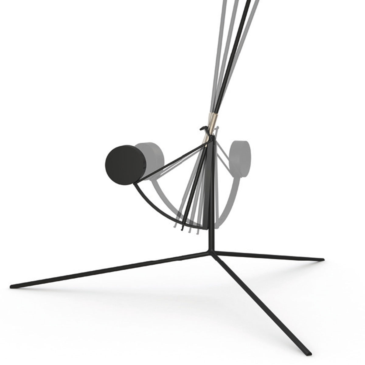 Mantis BS1 B Stehleuchte, H: 150 - 165 cm Runder Fuß in Schwarz – elegantes Design aus dem Hause DCW Editions für das Wohnzimmer
