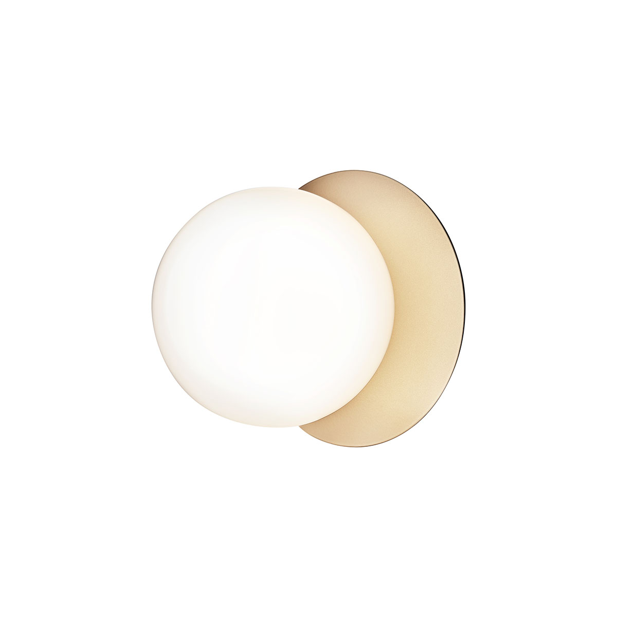 Liila 1 Medium Wand- und Deckenleuchte, Ø: 16,5 cm, Gold, Opalglas
