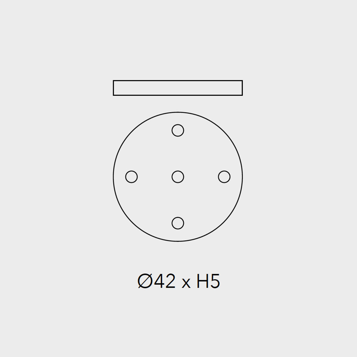 Penta Lampen Baldachin für Glo, Lit, Mom 5-fach, Ø: 42 cm x H: 5 cm, Titanium