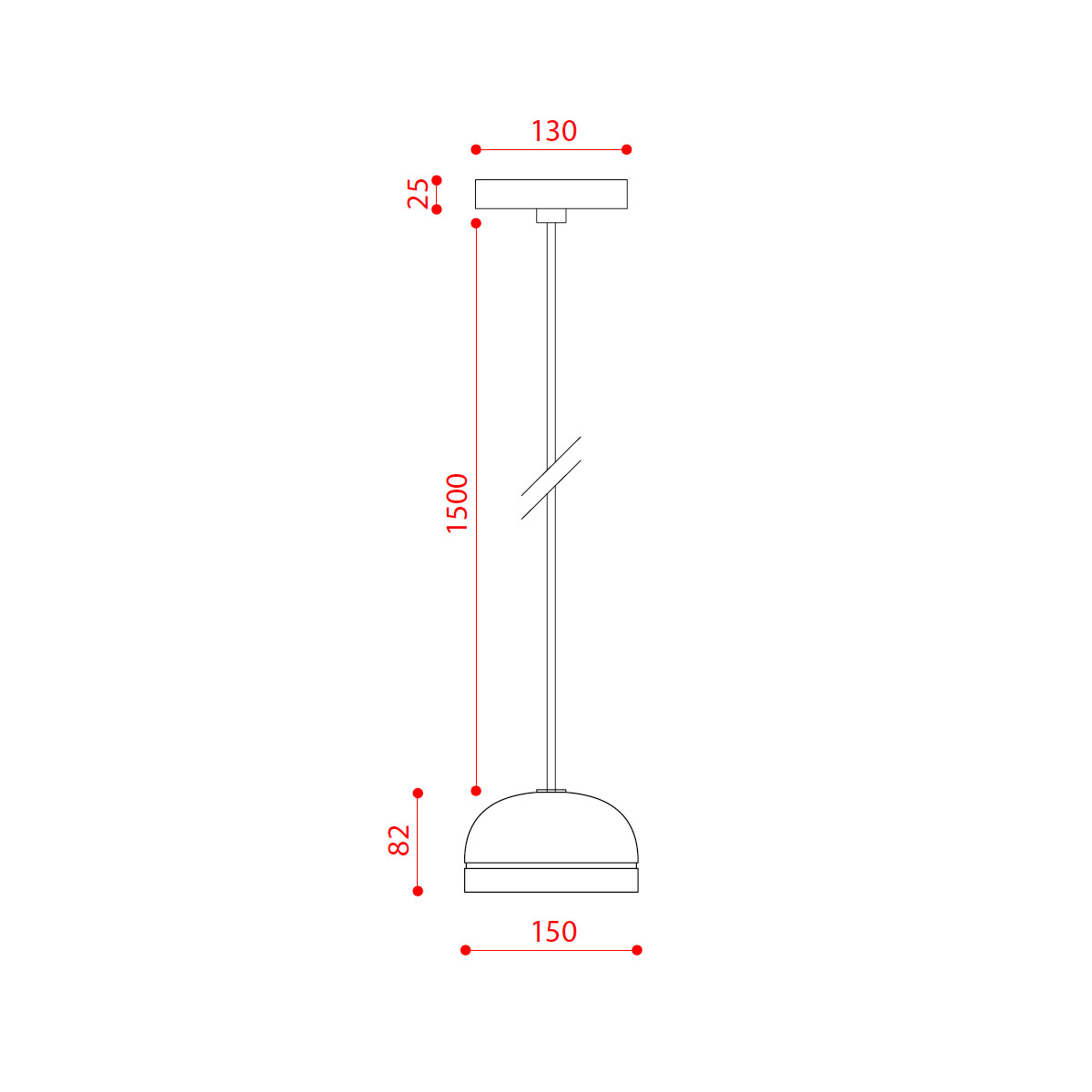 Technische Zeichnung TOOY Molly 556.21 Pendelleuchte Ø: 15 cm, Kupfer, Kupfer