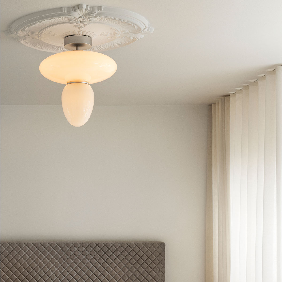 Rizzatto 42 Deckenleuchte, Ø: 40 cm, Silber satiniert