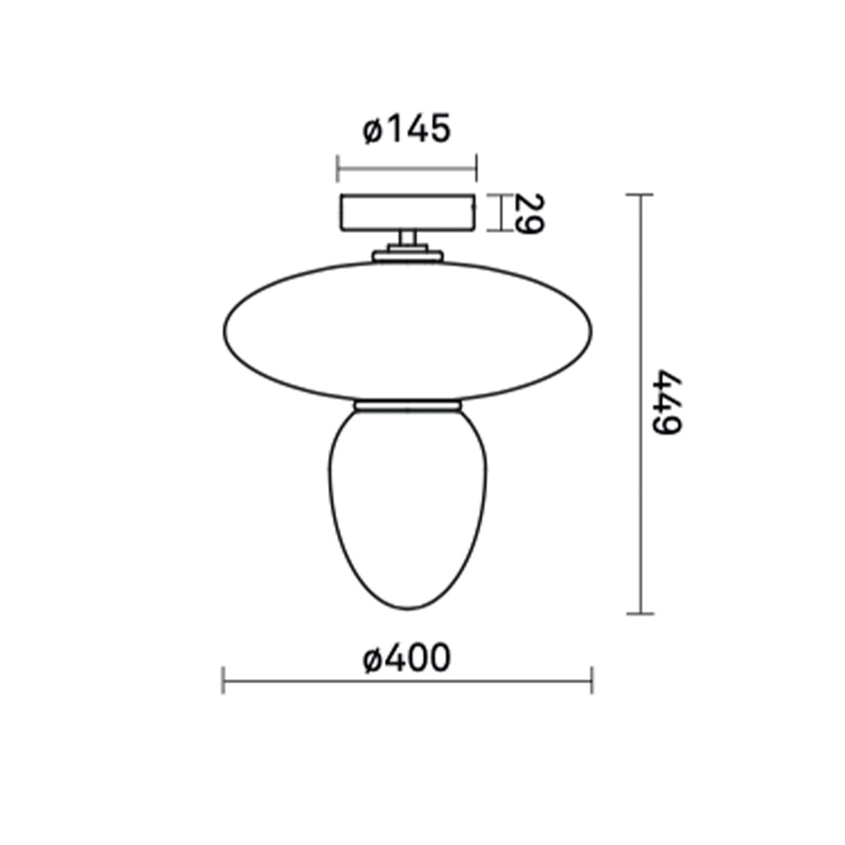 Rizzatto 42 Deckenleuchte, Ø: 40 cm, Silber satiniert