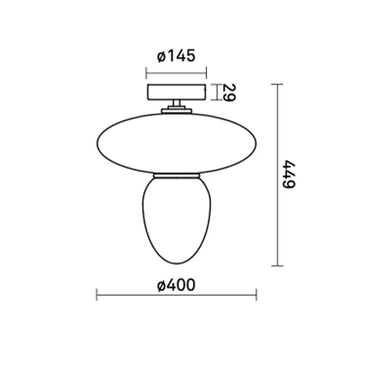 Rizzatto 42 Deckenleuchte, Ø: 40 cm, Silber satiniert