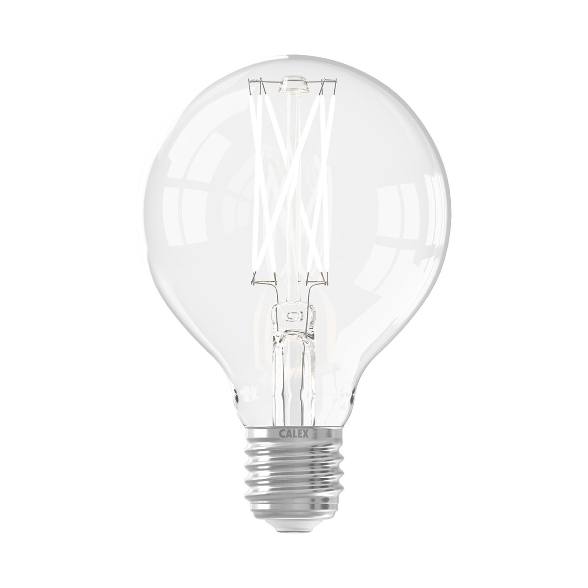 Calex-425450-on Calex Globe LED Filament Lampe G80 4W E27 clear dimmbar