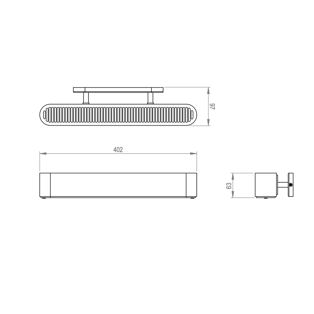 Technische Zeichnung Bert Frank Colt Flush Wandlleuchte, B: 40 cm