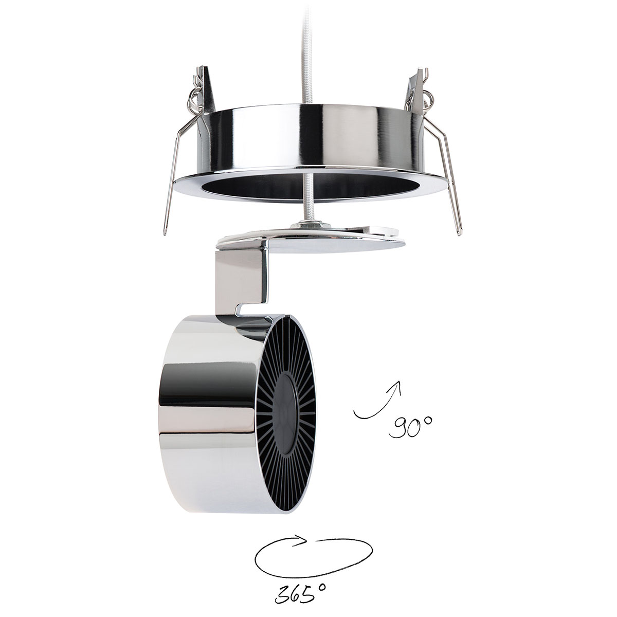 Wittenberg 4.0, wi4-eb-1r Einbaustrahler, Weiß matt, Extra-Warmweiß 2700K, Spot 12° Wittenberg 4.0, wi4-eb-1r Einbaustrahler, Messing, Warmweiß 3000K, Flood 38°