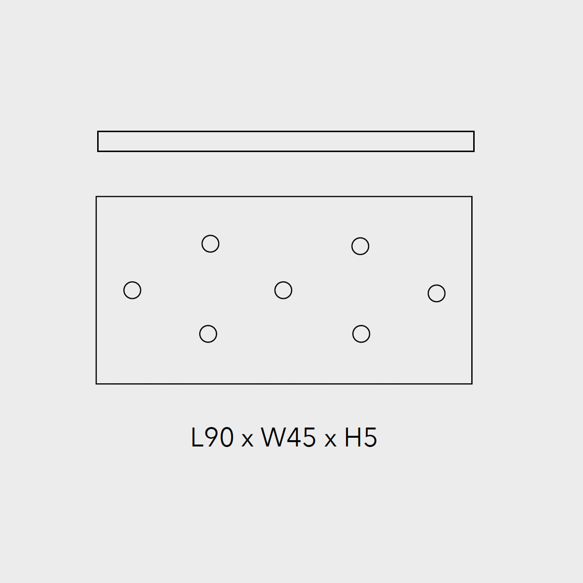 Penta Lampen Baldachin für Glo, Lit, Mom 7-fach rechteckig 90 x 45 x 5 cm, Titanium Penta Lampen Baldachin für Glo, Lit, Mom 7-fach rechteckig 90 x 45 x 5 cm, Titanium