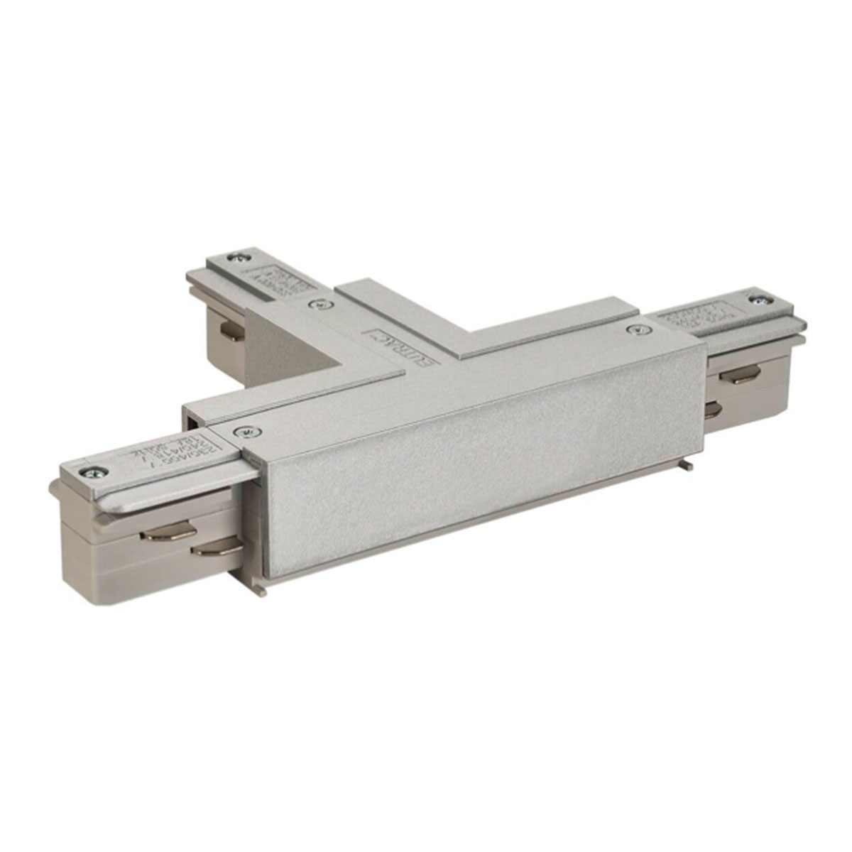 Eutrac 3-Phasen T-Verbinder mit Einspeisemöglichkeit, Grau, Erde innen rechts