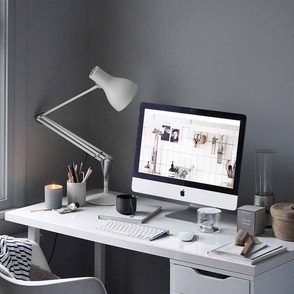Anglepoise Type 75 Tischleuchte, H: max. 90 cm, Silver Lustre
