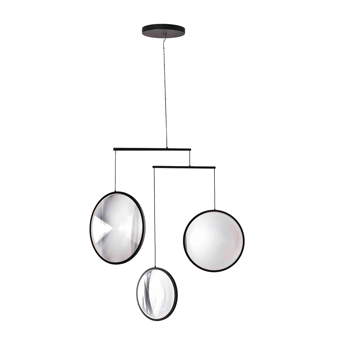 Focus x3 Pendelleuchte, H: 103 cm Schwarz 3-flammig – exklusive Designerlampe von DCW Editions für den Esstisch