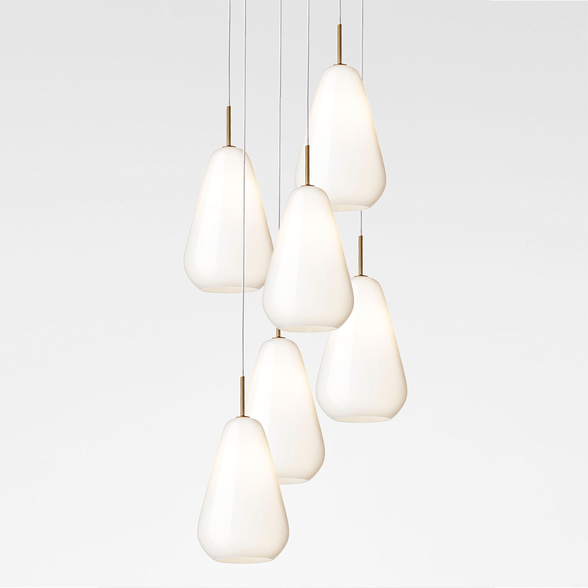 Anoli 6 Pendelleuchte, Ø: 46,5 cm, Opalglas