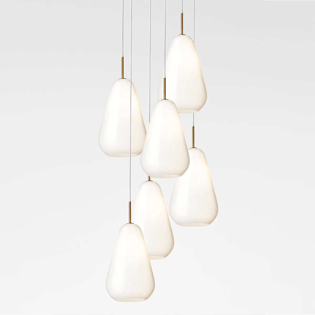 Anoli 6 Pendelleuchte, Ø: 46,5 cm, Opalglas