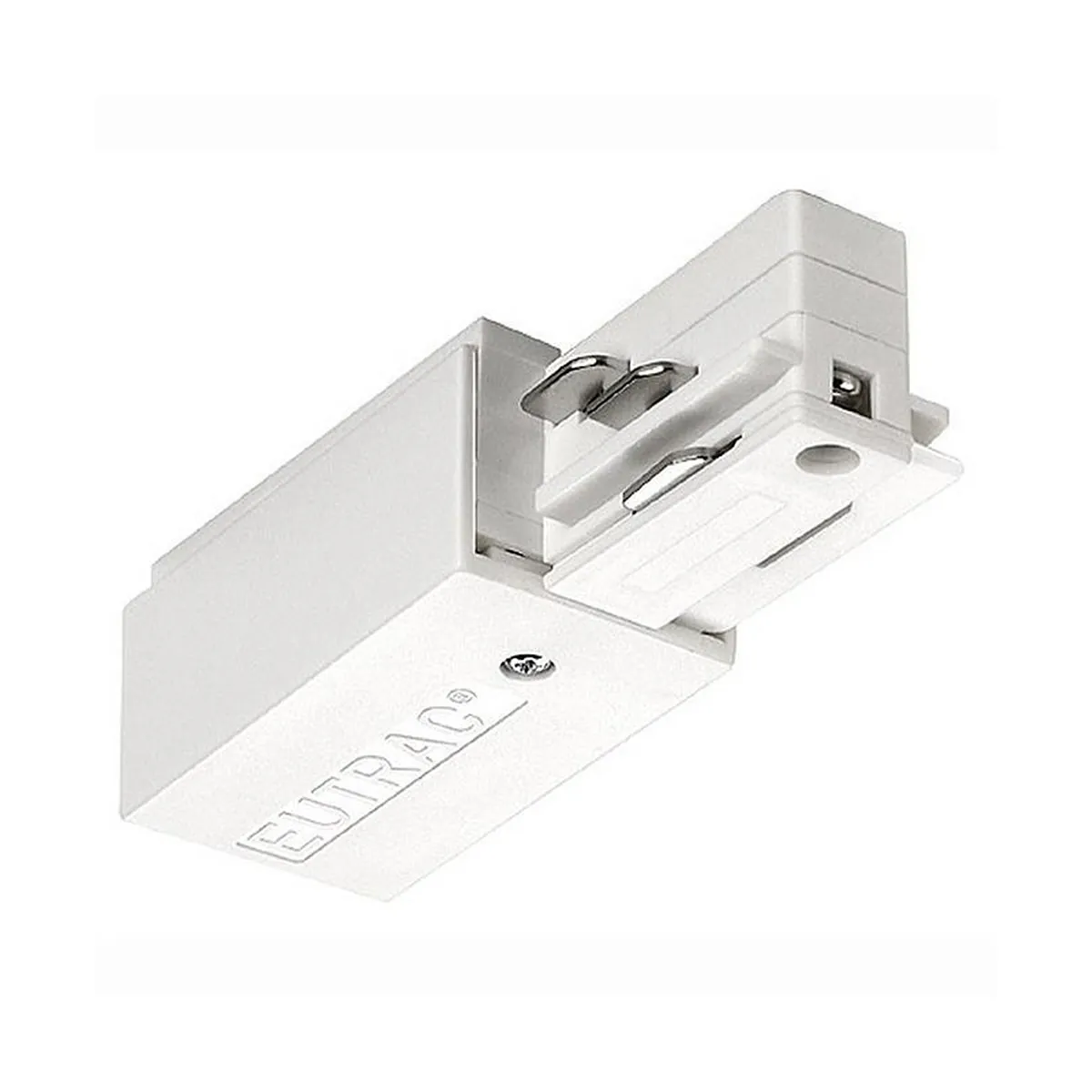 Eutrac 3-Phasen Seiteneinspeiser, Weiß, Erde rechts Eutrac 3-Phasen Seiteneinspeiser, Weiß, Erde links