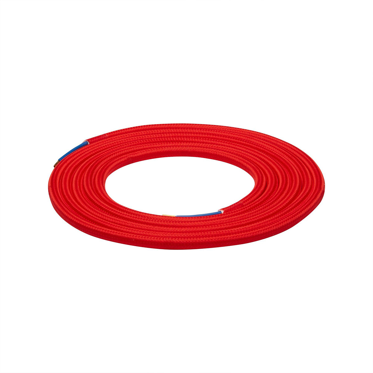 Textilkabel für Lampe, 2 Meter Stoffkabel 2-adrig (2 x 0,75mm²), Rot