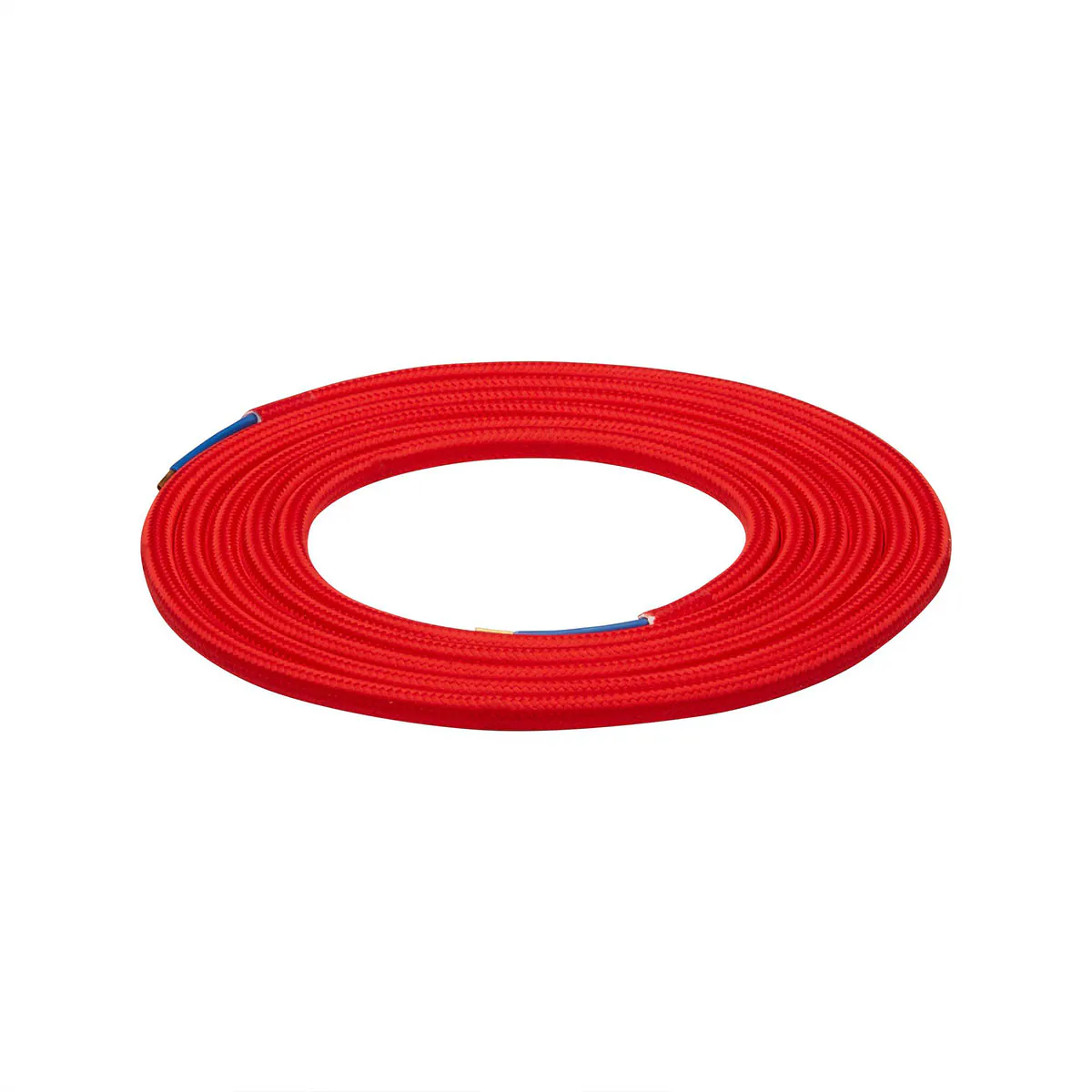 Textilkabel für Lampe, 2 Meter Stoffkabel 2-adrig (2 x 0,75mm²), Rot