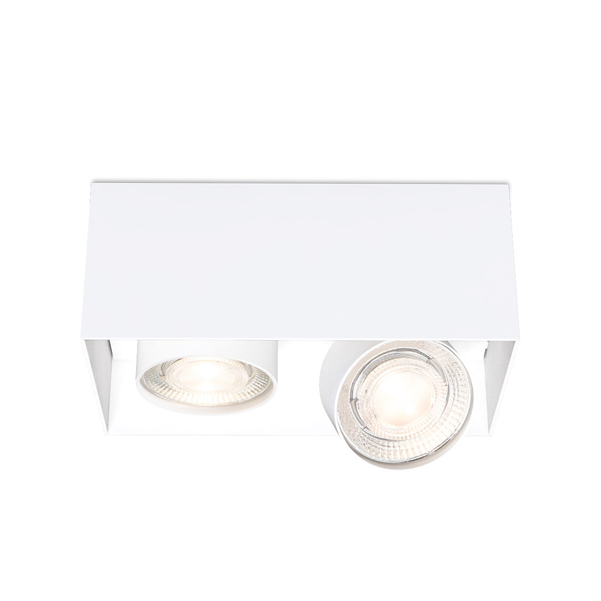 Wittenberg 4.0, wi4-ab-2e-kb Aufbaustrahler, Weiß matt, Extra-Warmweiß 2700K, Spot 12°, Phase Cut Wittenberg 4.0, wi4-ab-2e-kb Aufbaustrahler, Weiß matt, Warmweiß 3000K, Flood 38°, Bluetooth