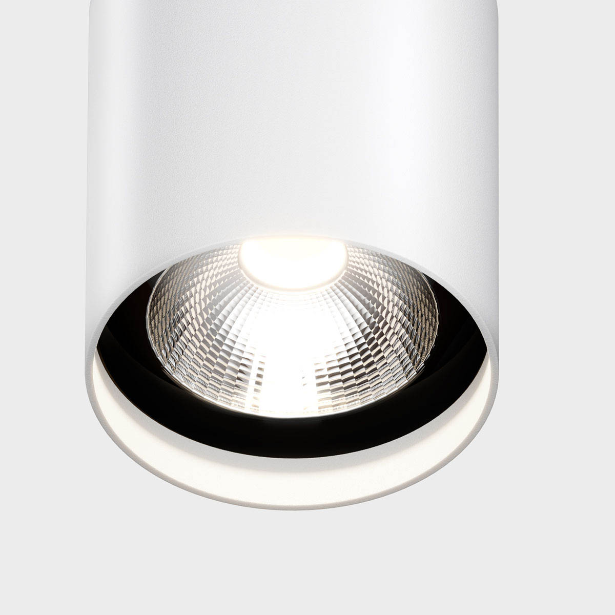 Zylinderförmige Deckenleuchte für außen in der Farbe weiß