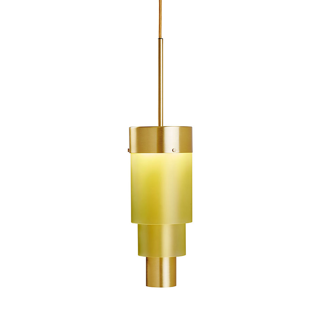 Ebb & Flow A-Spire Pendelleuchte L Ø 14 cm A-Spire Pendelleuchte L Ø 14 cm, Sanded Olive, Messing Sanded Olive Pendelleuchten – hochwertige Innenbeleuchtung, lange Lebensdauer für Wohnzimmer