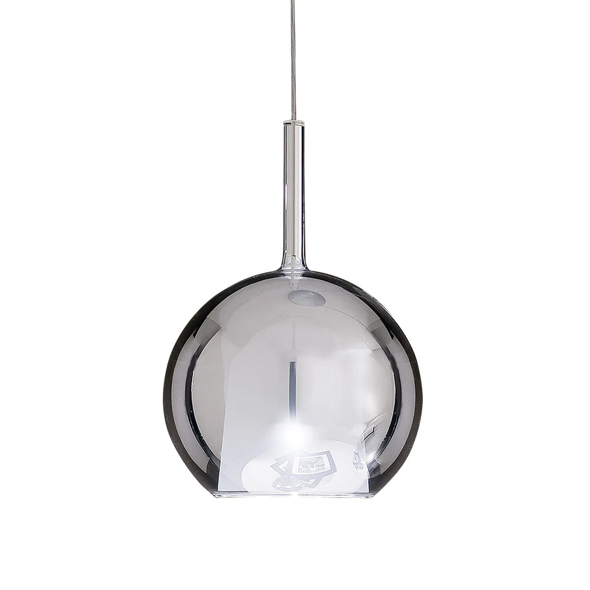 Glo 0811-21 Medium Pendelleuchte Ø: 25 cm, Silber Glas, 4 m