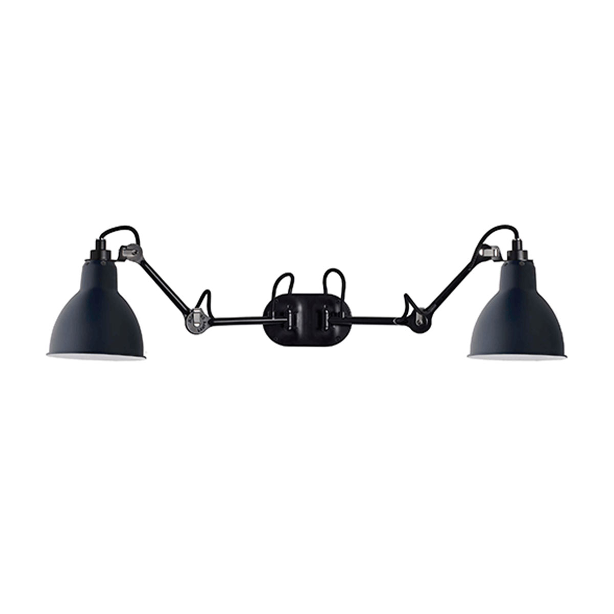 Lampe Gras N° 204 Double Wandleuchte Schwarz, Schirm Blau in Schwarz Blau – zeitloses Design von DCW Editions ideal im Schlafzimmer Lampe Gras N° 204 Double Wandleuchte Schwarz, Schirm Blau in Schwarz Blau – zeitloses Design von DCW Editions ideal im Schlafzimmer