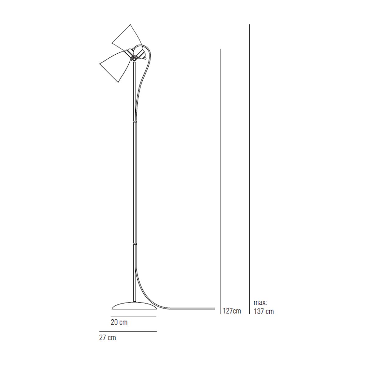 Circle Line Stehleuchte, H: 127-137 cm