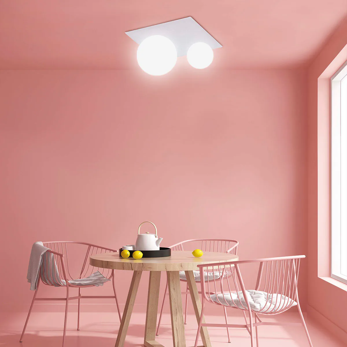 Moons PL 40x40 Deckenleuchte, Blattkupfer