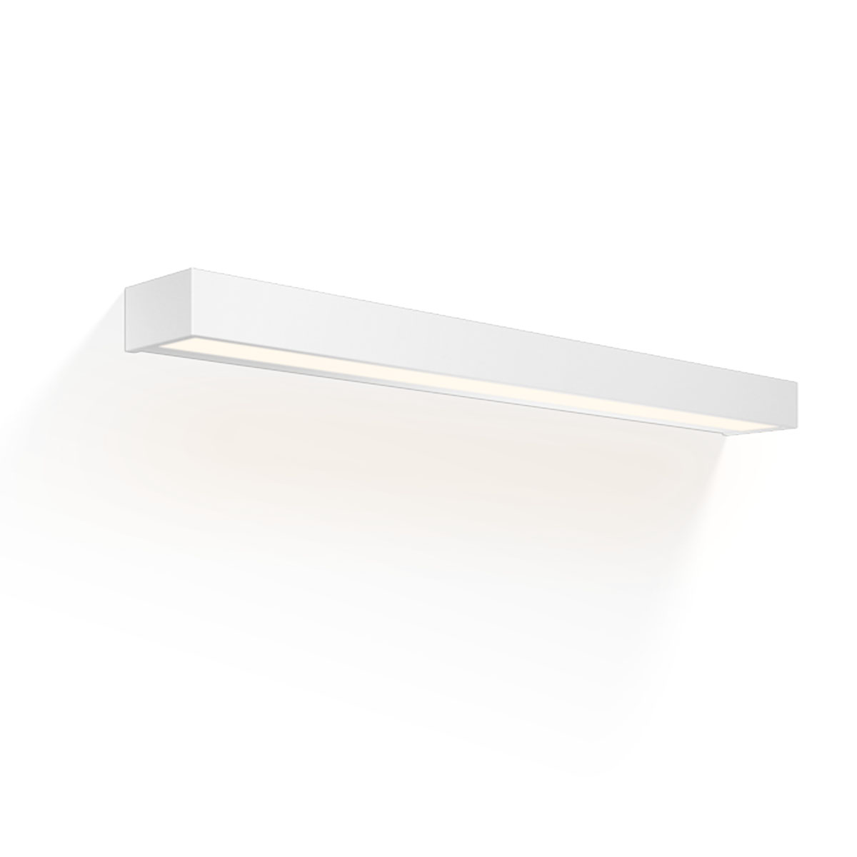 Decor Walther Box 80 N LED Wandleuchte Bad, Weiß matt, B: 80 cm, Warmweiß 3000K – moderne Wandlampe fürs Bad