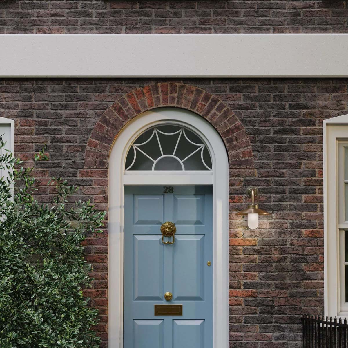 Original BTC Bracket Light 7680 Wandleuchte, H: 25,5 cm, Ø: 31 cm Verzinktes Silber Mattglas Eckgabel